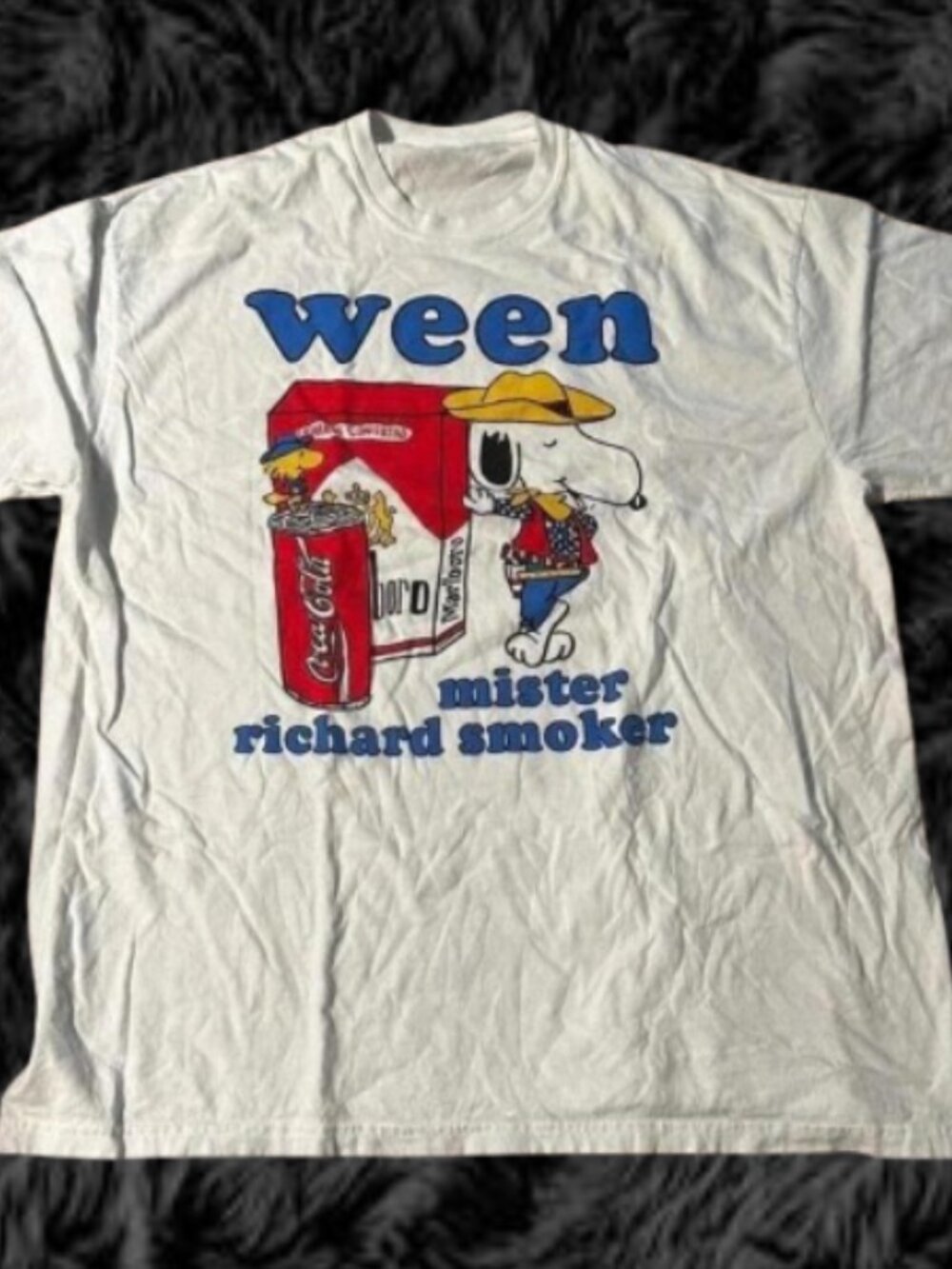 Ween Band Shirt - Mister Richard Smoker Marlboro Parody White Tee